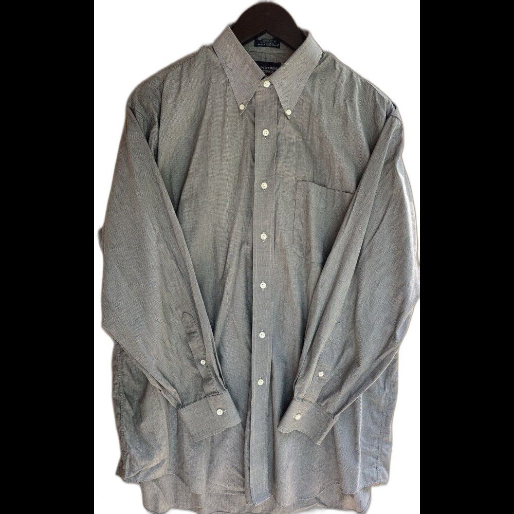 Roundtree & Yorke Shirt Men’s 16/33 Black Houndstooth Long Sleeve